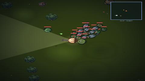 NIGHTFALL nighttime combat screenshot showing the player facing a large horde of zombies with health bars